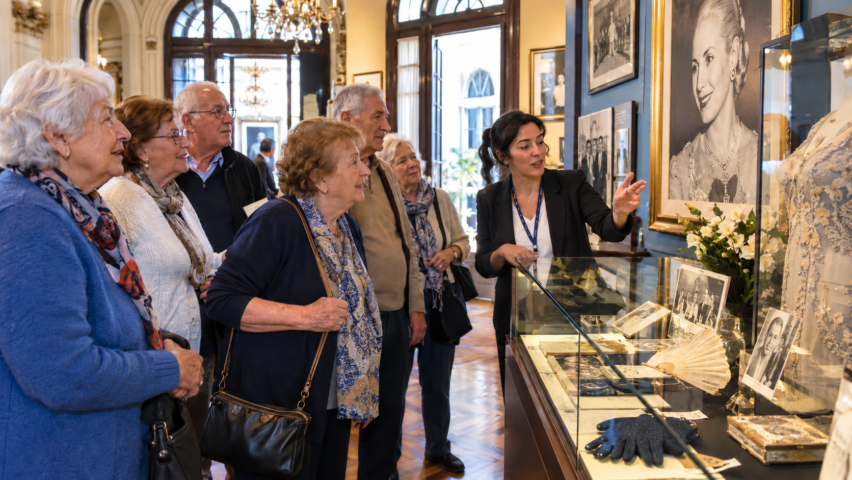 El Museo Evita propone visitas especiales para que los adultos mayores recorran la historia argentina y compartan recuerdos y experiencias.