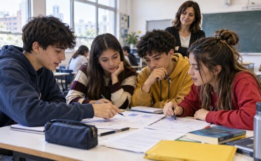 Estudiantes de escuelas técnicas porteñas trabajan en equipo durante los desafíos educativos de Matemática y Lengua y Literatura.