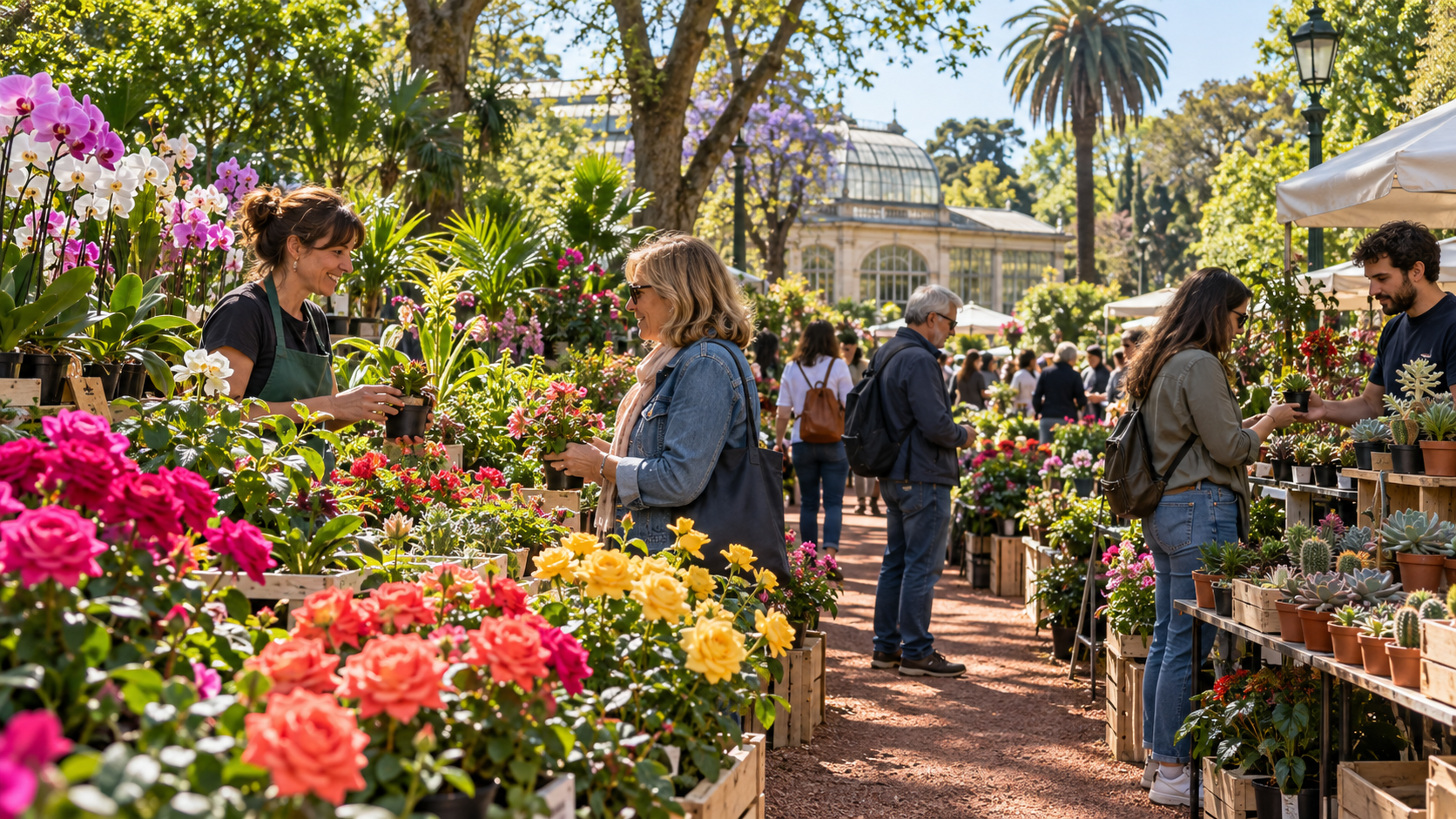 Plantas y flores protagonizan una nueva edición de la Feria Botánica en Palermo.