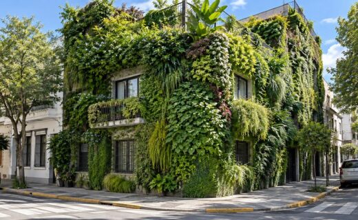 Las esquinas porteñas incorporan jardines verticales que aportan vegetación, color, biodiversidad y beneficios ambientales al paisaje urbano de Buenos Aires.