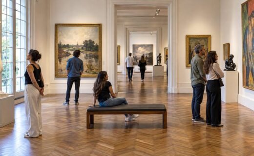 Visitantes recorren las salas de un museo como parte de las propuestas de museos gratuitos de Buenos Aires.