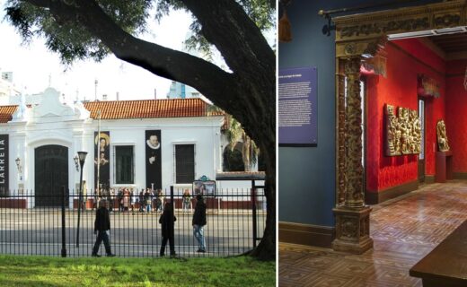 El Museo Larreta de Belgrano participará de Open House Buenos Aires 2026 con acceso gratuito; la composición muestra la fachada histórica y una sala de su colección.
