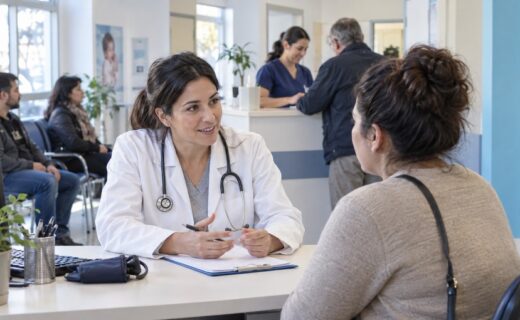 Médica atiende a una paciente en un centro de salud público incorporado a la red del Programa Sumar+ en la Ciudad de Buenos Aires.