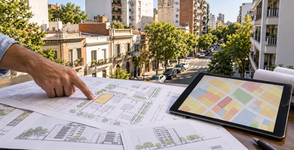 Consulta de planos y un mapa de parcelas para conocer la zonificación, los usos y la capacidad constructiva de una propiedad en CABA.