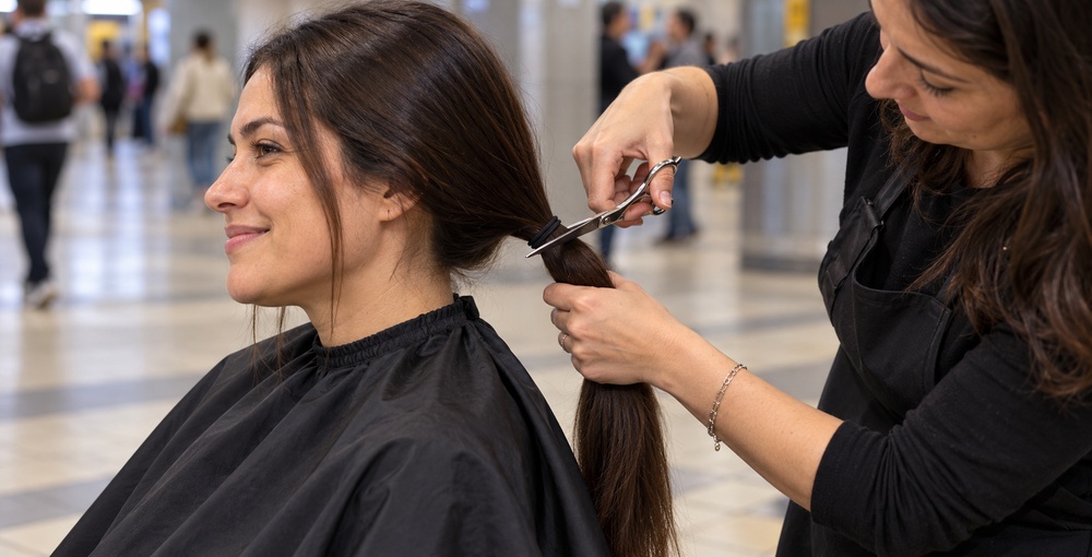 Campaña de donación de pelo en el Subte porteño para confeccionar pelucas destinadas a pacientes oncológicos, en el marco de #UnPelitoMásFácil.