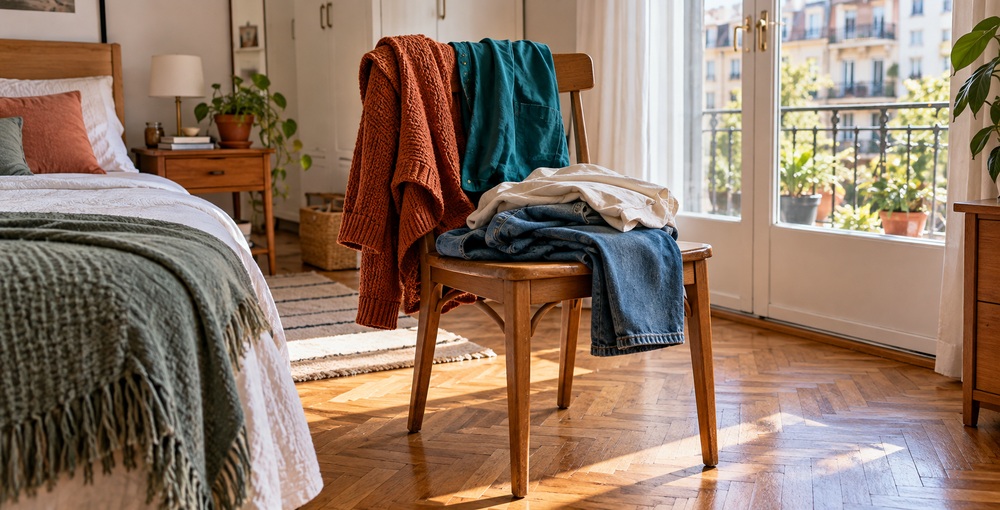 La silla con ropa en el dormitorio: qué puede explicar la psicología sobre los hábitos de organización, la postergación y la rutina doméstica.